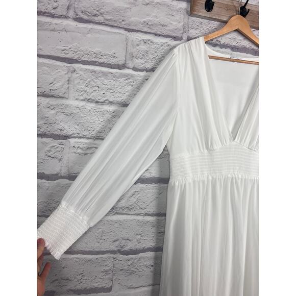 Baltic Born Womens 1X Olivia Maxi Boho Wedding White Formal Bump Friendly Dress - Picture 5 of 12